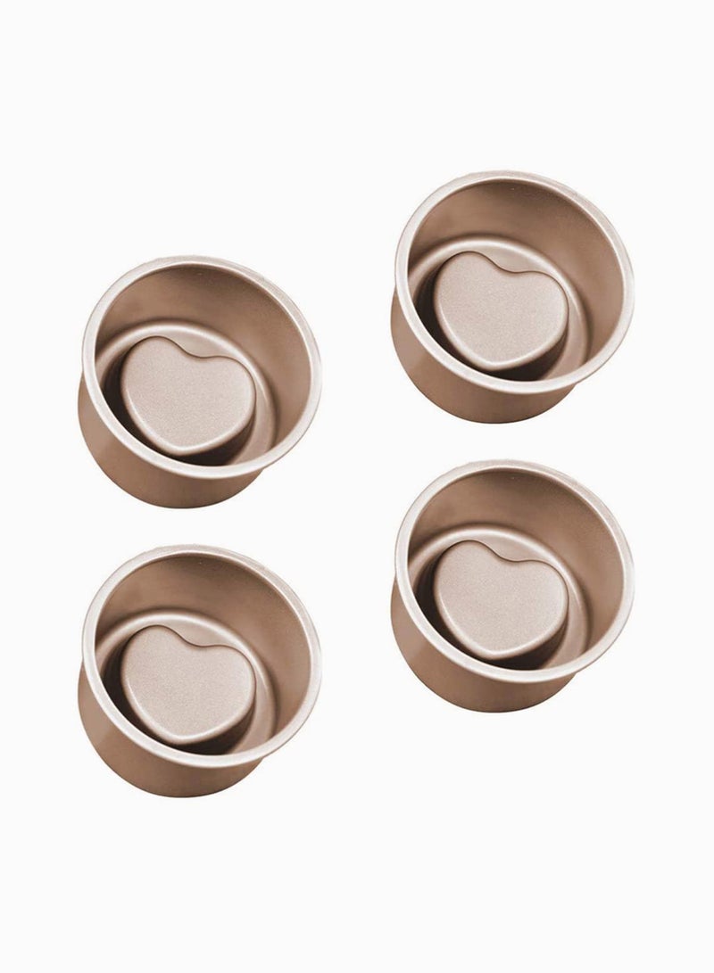 Cake Mould Pan Aluminum Heart Shaped Aluminium Bakeware DIY Baking Mold Tool for Party Supplies, Non- stick Household Supplies 4pcs - Image 4