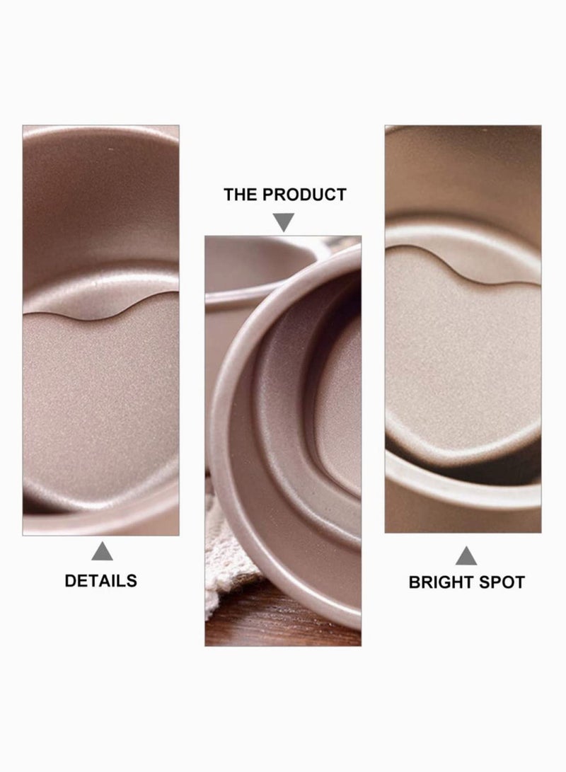 Cake Mould Pan Aluminum Heart Shaped Aluminium Bakeware DIY Baking Mold Tool for Party Supplies, Non- stick Household Supplies 4pcs - Image 2