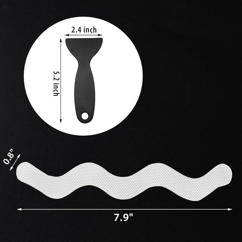 Coufce 24PCS Bathtub Non Slip Stickers White Safety Anti Slip Shower Strips Adhesive Decals Scraper for Bath Tub Stairs Steps Floor Ladders with Premium - Image 5
