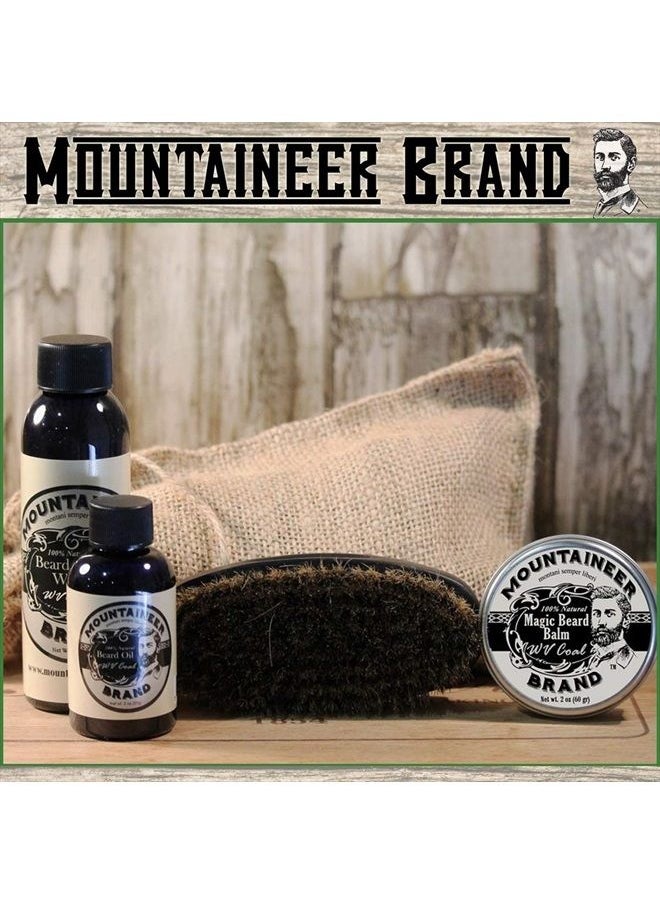 mountaineer brand Beard Grooming Care Kit for Men by Mountaineer Brand | Beard Oil (2oz), Conditioning Balm (2oz), Wash (4oz), Brush (WV Coal)  - Image 2