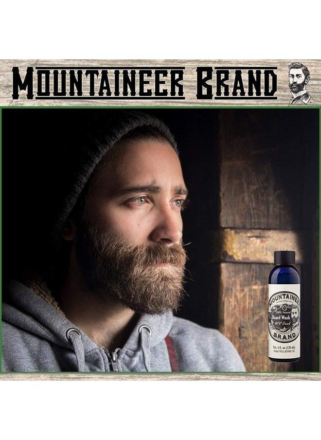 mountaineer brand Beard Grooming Care Kit for Men by Mountaineer Brand | Beard Oil (2oz), Conditioning Balm (2oz), Wash (4oz), Brush (WV Coal)  - Image 3