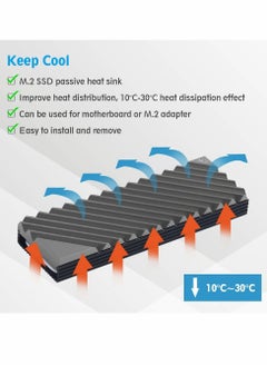 Y&D M.2 Heatsink Cooler, 2280 SSD Heatsink, Aluminum Double-Sided NVME Heat Sinks for PS5 Computer PC -Grey  - Image 4