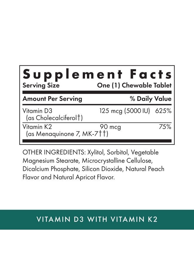MICHAEL'S Health Naturopathic Programs Vitamin D3 with K2 - 90 Chewable Tablets - Apricot Flavor - Skeletal & Immune System Support - No Added Sugar - Vegetarian & Kosher - 90 Servings - Image 2