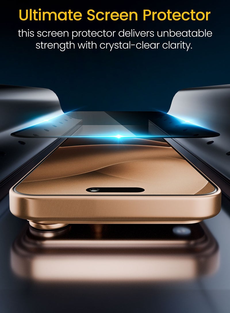 Remson Elite Guard Pro Tempered Glass Screen Protector Anti- Glare Privacy HD 9H Hardness Full Coverage with Installation Tool Kit compatible for iPhone 17 Pro 6.3-inch 2025 - Image 2
