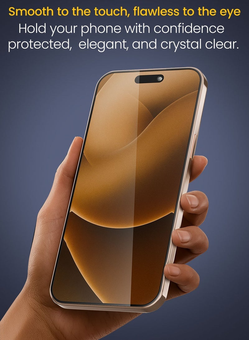 Remson Elite Guard Pro Tempered Glass Screen Protector Anti- Glare Privacy HD 9H Hardness Full Coverage with Installation Tool Kit compatible for iPhone 17 Pro 6.3-inch 2025 - Image 5