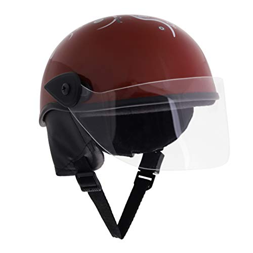 Western Era Unisex Half Helmet for Men & Women | Clear Visor | Comfort & Safety | Enhanced Design | Color - Maroon Glossy || Silver Decal (Large) - Image 3