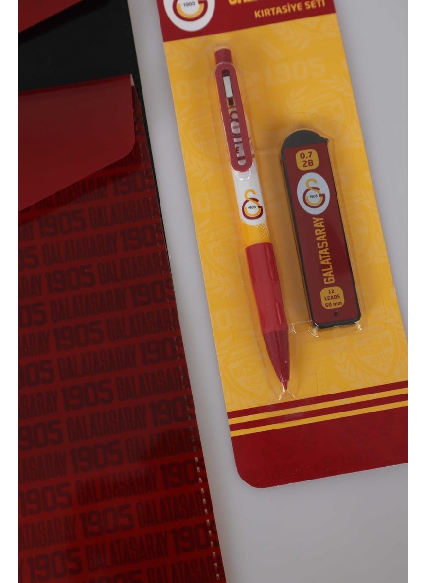 Galatasaray - Licensed A4 Spiral 2 Pieces Square 2 Pieces Lined Notebook Eraser Peaked Pencil 16-Piece School Label 2 Pieces Snap File Pencil Sharpener Set - Image 1