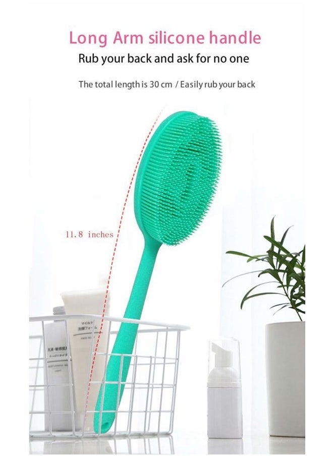 Wolf War - Loofah Exfoliating Body Scrubber 2 in 1 Face and Body Silicone Scrubber - Silicone Shower Brush Bath Sponge Loofa Blue - Image 1