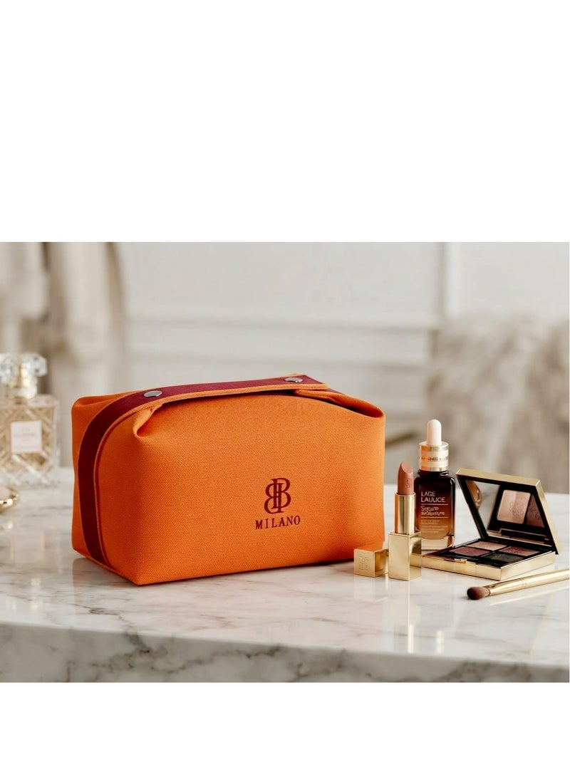 BB MILANO Cosmetic and Toiletry Organizer Bag for Travel and Everyday Use - Orange - Image 1