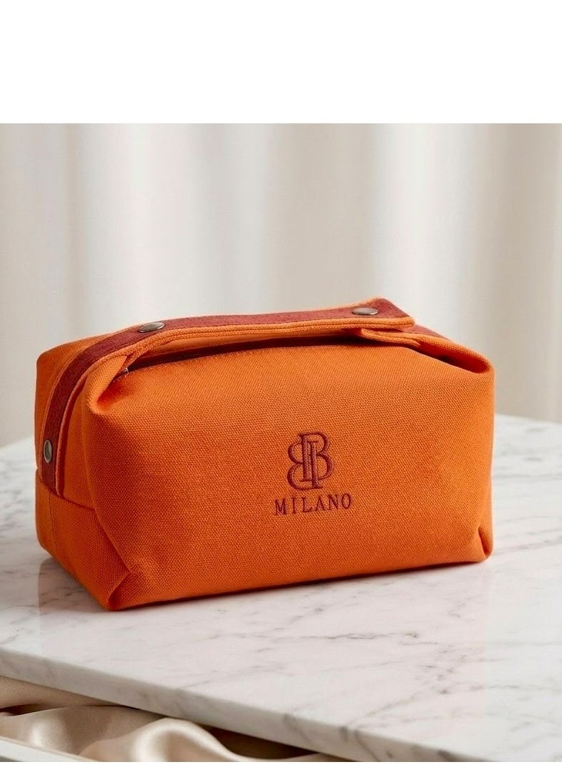BB MILANO Cosmetic and Toiletry Organizer Bag for Travel and Everyday Use - Orange - Image 2
