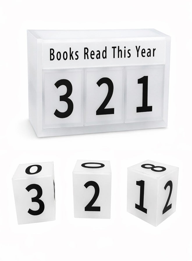 VDFZHL Books Read This Year Counter, Book Counter, Book Lovers Gifts Acrylic Reading Tracker, Bookish Gifts for Readers, Gifts for Book Lovers Women, Thoughtful Reading Challenge Display 0-365 (1) - Image 1