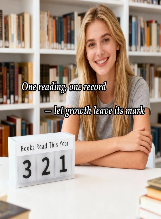 VDFZHL Books Read This Year Counter, Book Counter, Book Lovers Gifts Acrylic Reading Tracker, Bookish Gifts for Readers, Gifts for Book Lovers Women, Thoughtful Reading Challenge Display 0-365 (1) - Image 2