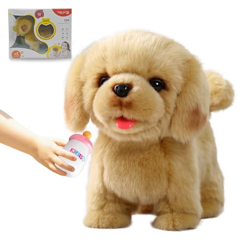 CU-MATE CUMATE Interactive Plush Golden Retriever Puppy Electronic Walking Dog Toy with Barking and Tail Movement Kids Gift 3 Years - Image 1