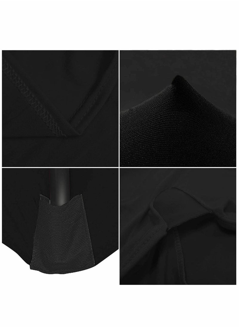 HomarKet Spandex Tablecloth , 183*76*76CM Washable and Wrinkle Resistant Stretch Rectangular Fitted Patio Table Cover for Event, Wedding, Banquet & Parties (6FT,Black)  - Image 5