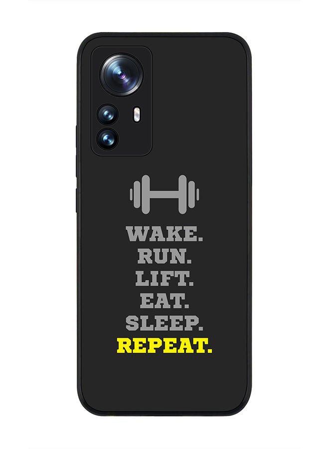 Stylizedd حافظة حواف سوداء متينة لهاتف Xiaomi 12 Pro، حافظة رفيعة، حواف مطاطية مرنة، مضادة للسقوط، غلاف TPU جل رقيق - روتين (رمادي) - Image 1