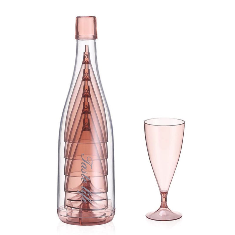 Portable Collapsible Wine Glass Set of 5, Detachable Transparent Goblet, Travel Wine Glasses with Storage Bottle Set Stemware for Travel, Picnic, Party and Camping - Image 4