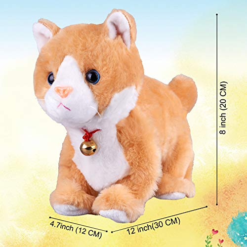 Marsjoy Yellow Robot Cat Plush Stuffed Animal Interactive Meow Kitten Touch Control Electronic Pet Robotic Kitty Toy, Animated Toy Cats for Girls Baby Kids - Image 4