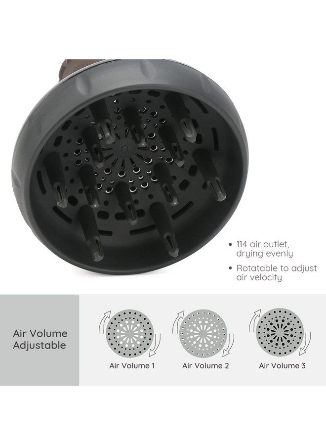 سيج بيوتي موزع هواء سيجبيوتي للشعر المجعد، تدفق هواء متطور قابل للتعديل، وعاء عميق، ملحق موزع هواء سريع الجفاف بدون تجعد، فوهة 1.57-1.97 بوصة، أسود - Image 2