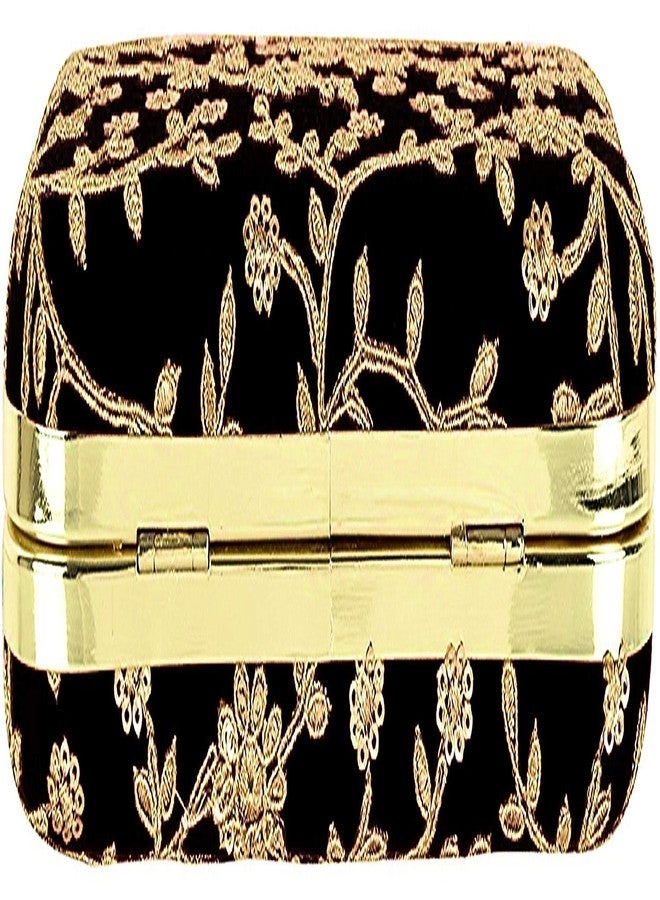 REGMESS Women's Embroidered Faux Silk Clutch (Black) - Image 5