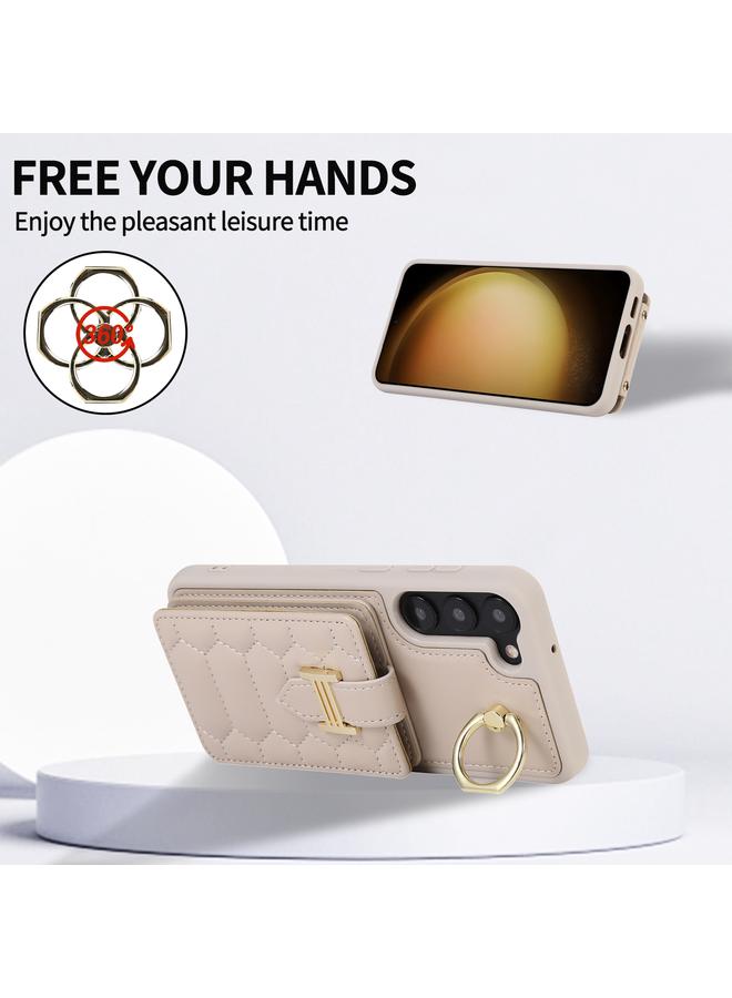 S-TOP Case For Samsung Galaxy S21 FE 5G Vertical Card Bag Ring Holder Phone Case with Dual Lanyard - Image 5