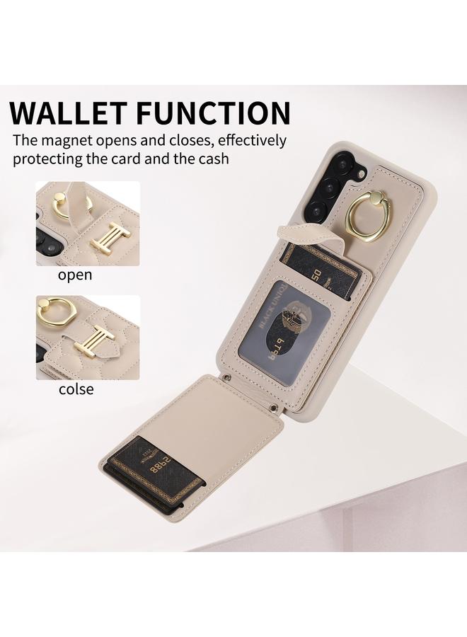 S-TOP Case For Samsung Galaxy S21 FE 5G Vertical Card Bag Ring Holder Phone Case with Dual Lanyard - Image 3