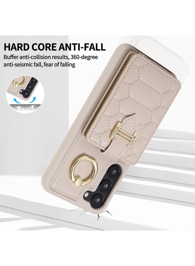 S-TOP Case For Samsung Galaxy S21 FE 5G Vertical Card Bag Ring Holder Phone Case with Dual Lanyard - Image 4