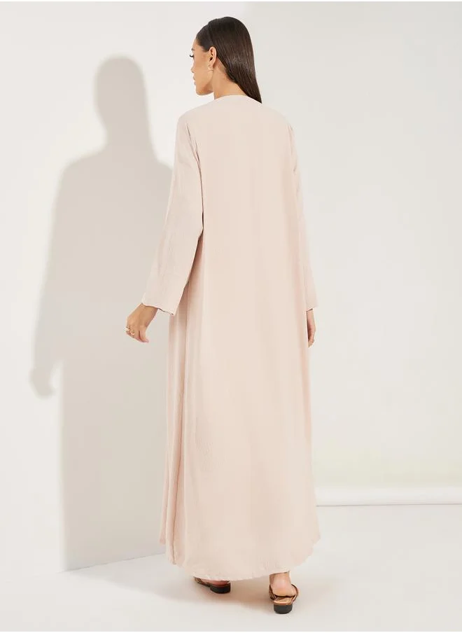 Styli Textured Abaya with Hijab