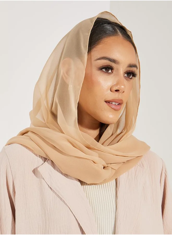 Styli Textured Abaya with Hijab
