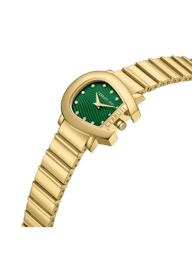 شيروتي 1881 ساعة كافالينا نسائية بسوار ستانلس ستيل وميناء أخضر  مم