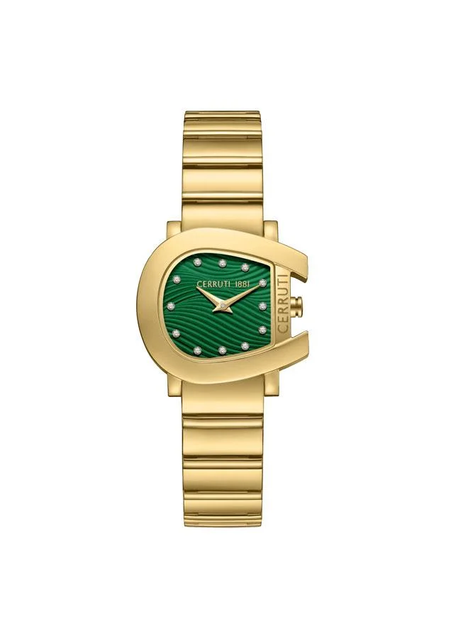 Cavallina 29mm Green Dial Stainless Steel Bracelet Analog Watch For Women