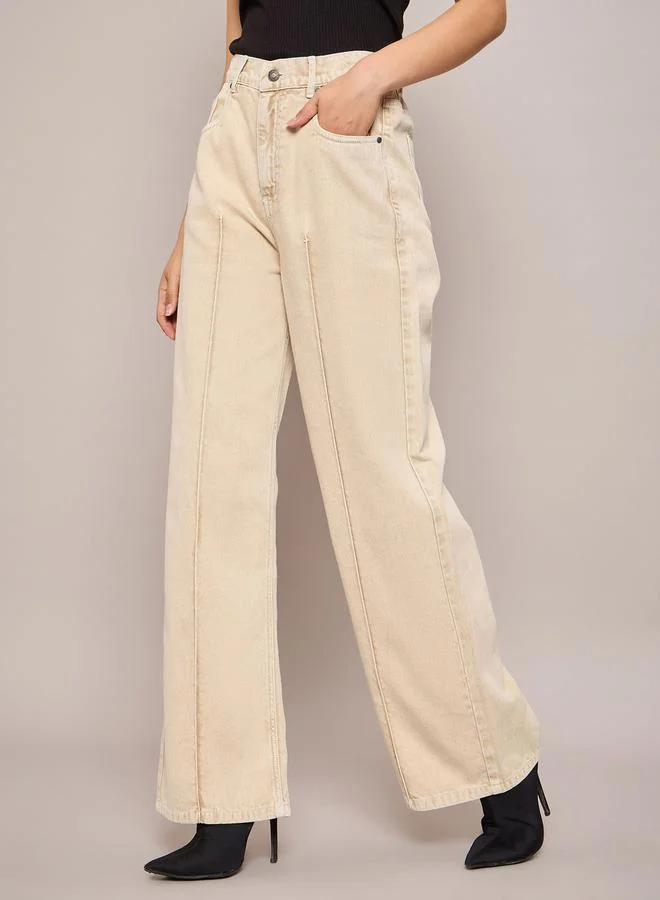 ساسافراس High Waist Straight Fit Pintuck Jeans by Styli