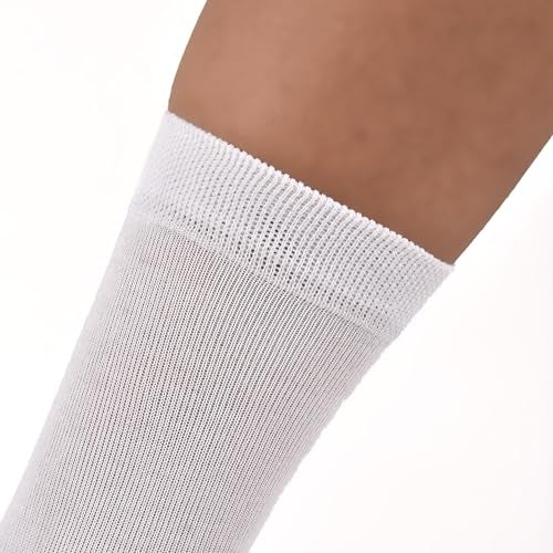 FOOTPRINTS Kids Organic Cotton School Socks - Unisex - Calf length- Pack of 3 | White | Extra soft and Breathable (9-12 Years) - Image 3