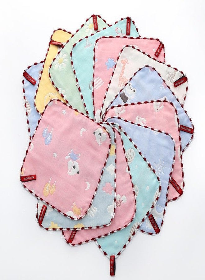 TERI BERI Muslin Cotton Face Towels, Soft and Absorbent Wash Clothes for Newborns, Infants and Toddlers (Multicolour) (Size 25x25 cm) (12) - Image 5