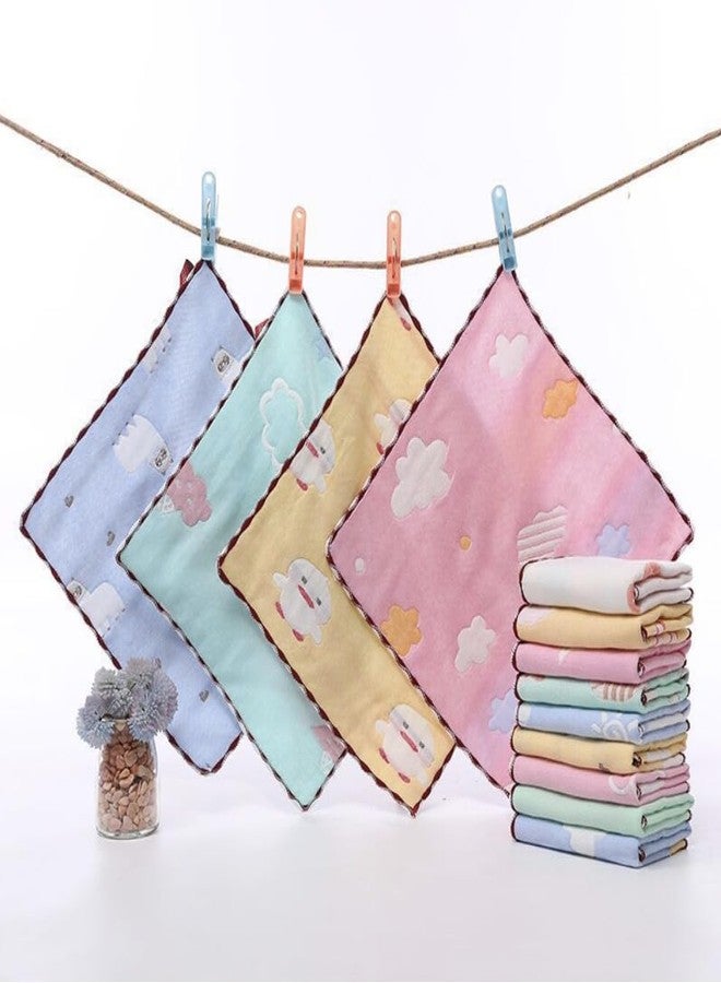 TERI BERI Muslin Cotton Face Towels, Soft and Absorbent Wash Clothes for Newborns, Infants and Toddlers (Multicolour) (Size 25x25 cm) (12) - Image 2