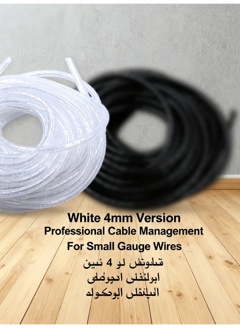 وبوت جي سي سي أنبوب تنظيم الكابلات الحلزوني PE قطر 4 مم أسود بطول 20 متر، غلاف تجميع الأسلاك، واقي كابلات، منظم أسلاك مرن، أنبوب إدارة الكابلات للمكتب والمنزل - Image 2