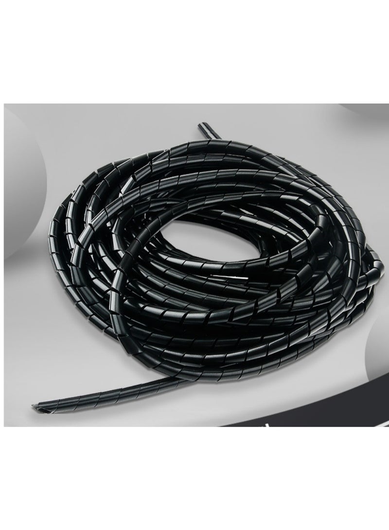 وبوت جي سي سي أنبوب تنظيم الكابلات الحلزوني PE قطر 4 مم أسود بطول 20 متر، غلاف تجميع الأسلاك، واقي كابلات، منظم أسلاك مرن، أنبوب إدارة الكابلات للمكتب والمنزل - Image 5