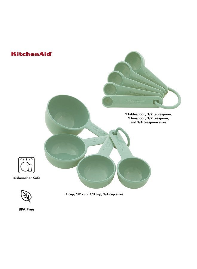 KitchenAid Universal Easy To Read Measuring Cup and Spoon Set with Soft Grip Handle for Maximum Control, Hang Hole and Nesting For Easy Storage, Dishwasher Safe, 9 Piece, Pistachio - Image 2