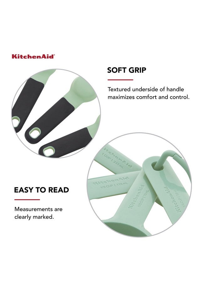 KitchenAid Universal Easy To Read Measuring Cup and Spoon Set with Soft Grip Handle for Maximum Control, Hang Hole and Nesting For Easy Storage, Dishwasher Safe, 9 Piece, Pistachio - Image 3