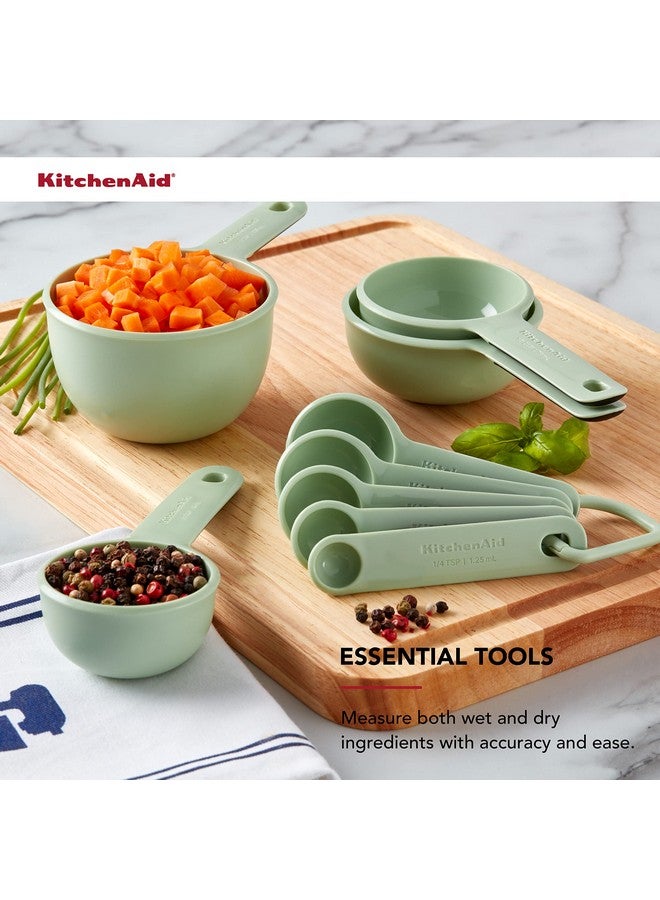 KitchenAid Universal Easy To Read Measuring Cup and Spoon Set with Soft Grip Handle for Maximum Control, Hang Hole and Nesting For Easy Storage, Dishwasher Safe, 9 Piece, Pistachio - Image 4
