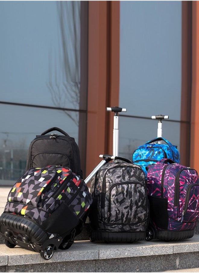 Generic Rolling Backpacks Kids' Luggage Wheeled Bags Kids Trolley School Bags  Printed Durable Bookbag  - Image 2