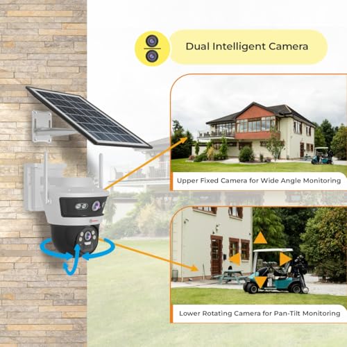Trueview 3+3Mp Wireless 4G Cellular Mini Pt Solar Powered Linkage Security Camera, 1296p Advanced CCTV Surveillance Solution, Outdoor Camera, Water Proof, 2 Way Talk - Image 4