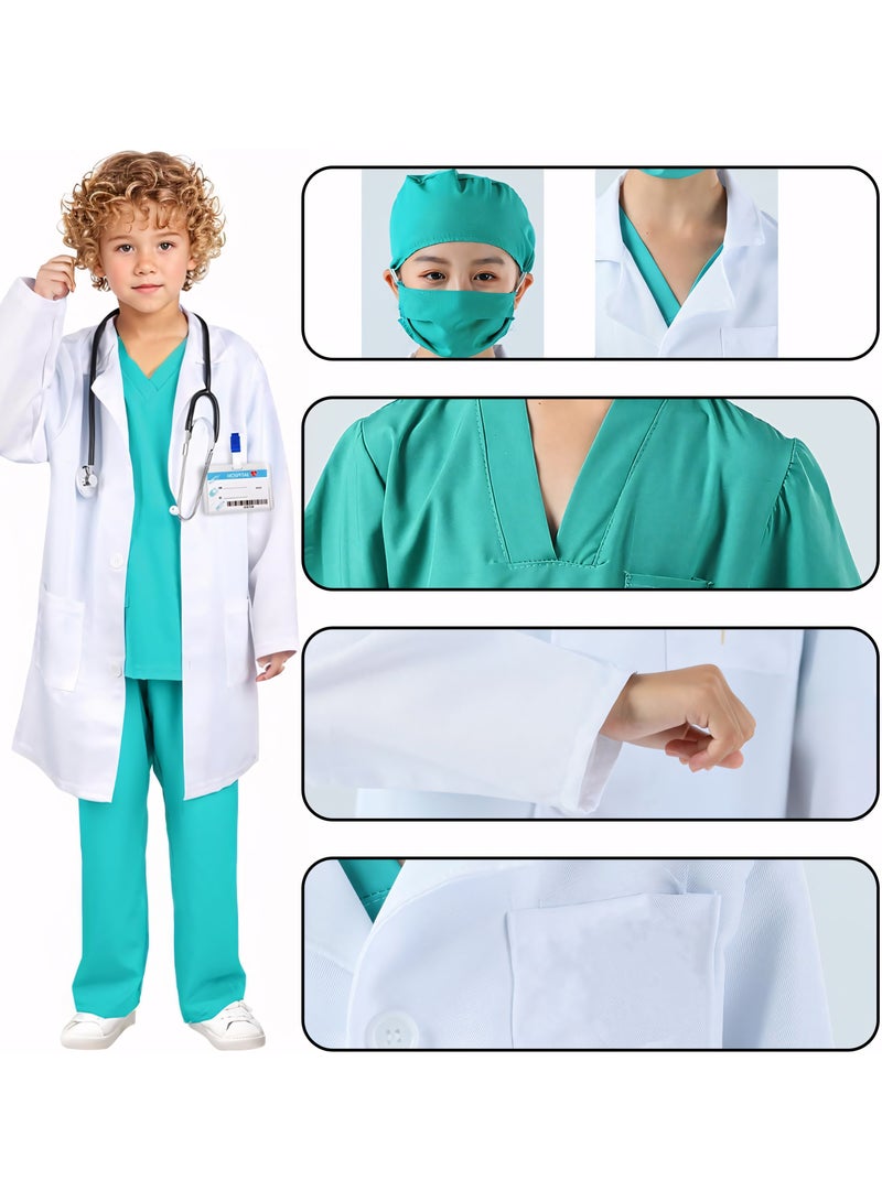 طقم زي الطبيب مع ملحقات غنية، مجموعة لعب تظاهرية بطابع الطبيب، مجموعة لعب زي الممرضة مع سماعة طبية وأدوات أخرى، مناسبة للتنكر والحفلات ذات الطابع الخاص واللعب العائلي - Image 4