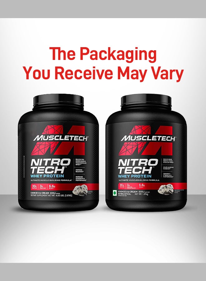 MuscleTech NitroTech Whey Protein Isolate & Peptides with Cookies and Cream 4lb - Image 1