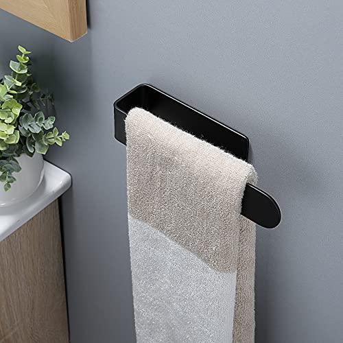 Taozun Hand Towel Holder/Hand Towel Bar - Black Face Towel Holder Self Adhesive Towel Ring for Bathroom, Stainless Steel - Image 3