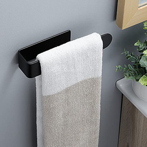 Taozun Hand Towel Holder/Hand Towel Bar - Black Face Towel Holder Self Adhesive Towel Ring for Bathroom, Stainless Steel - Image 2