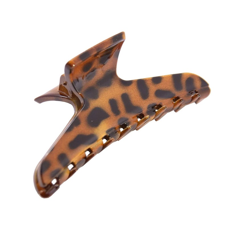 Parcelona French PINCH Leopard Tortoise Shell Small Covered Spring No Slip Grip Jaw Hair Claw Clip Clutcher Clamp