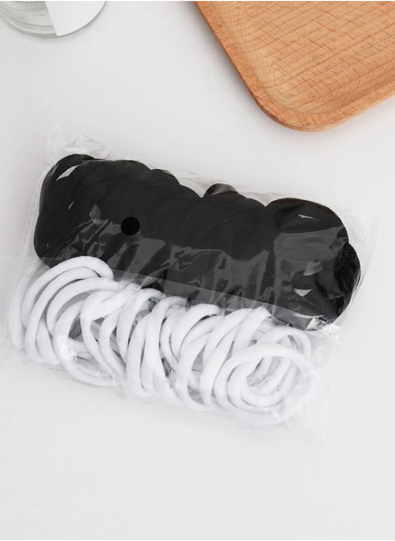 Generic Girly Black and white elastic hair bobbles 4-5 cm diameter ties, 24 pieces  - Image 3