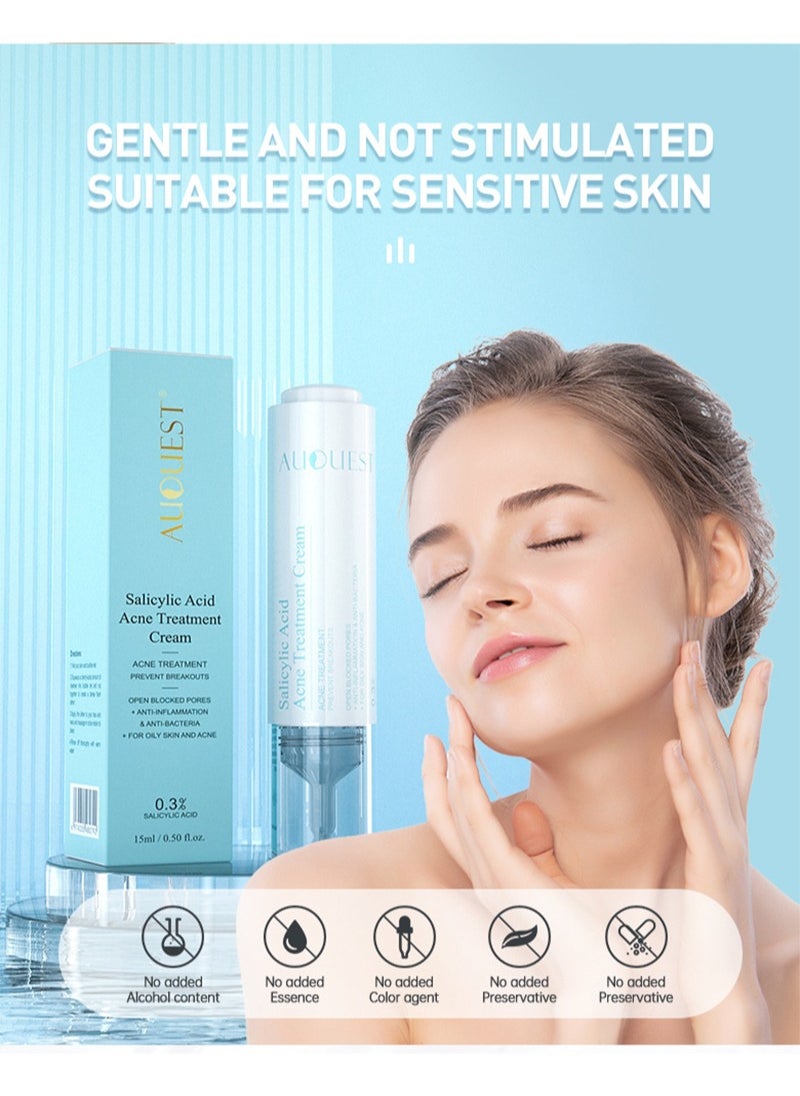 Salicylic Acid Acne Treatment Cream with 0.3% Salicylic Acid and 8 Antibacterial, Anti-inflammatory Ingredients，Whitening Facial Treatment Hyaluronic Acid，Black Dots Remove Skin Care for Oily Skin - pzsku/Z82A25BB68E46F37A8EBFZ/45/_/1705298331/9bad027b-eec0-4c3b-96ab-e2508b2257ce