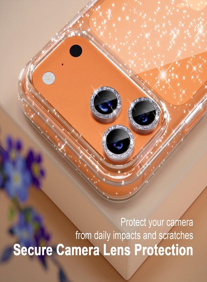 Choiche Compatible for iPhone 17 Pro Max Case, Women Cute Clear Glitter Bling Sparkly Case, [3 x Diamond Camera Lens Protectors] [2 x Tempered Glass Screen Protectors] 6.9-inch (Glitter Clear) - Image 3