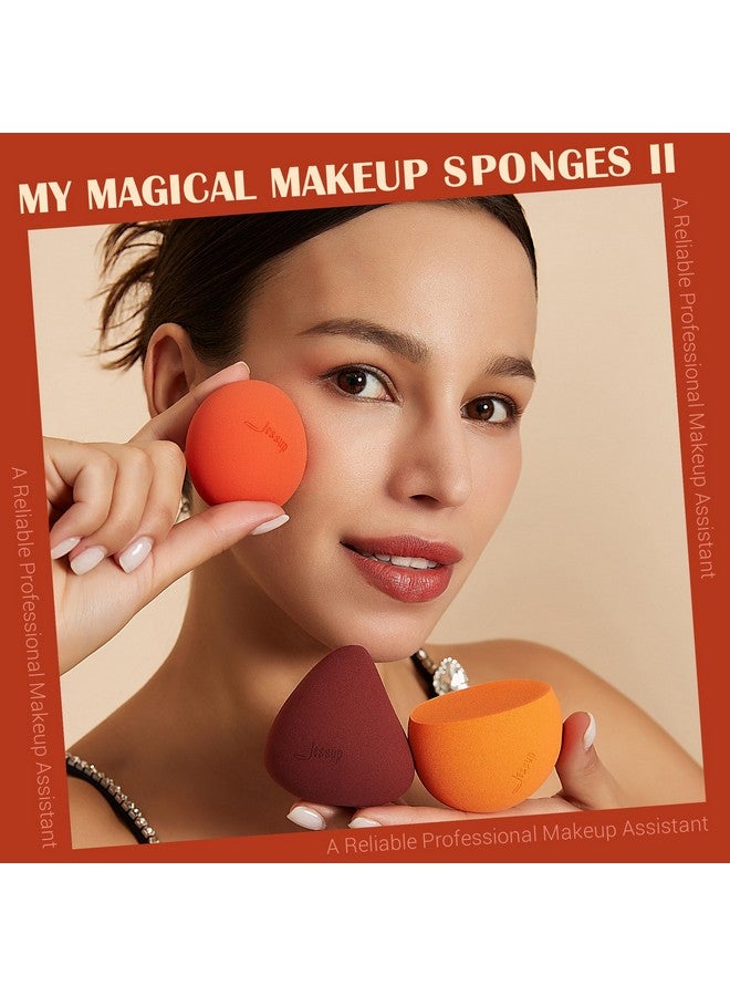Jessup Makeup Sponge Set, 3pcs Make up Sponges for Face Soft Beauty Sponges Foundation Sponge Makeup Blender Concealer Sponge, SP013 - Image 2